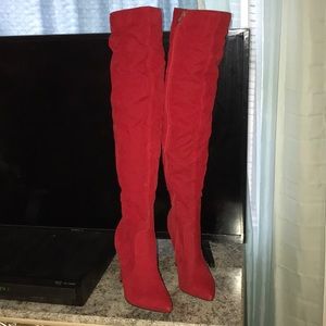 Red Thigh High Boots